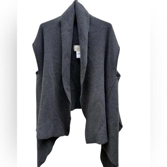 BROCHU WALKER Sorin Merino Wool Blend Wrap Vest In Shale Melange Size P/S - Picture 3 of 8